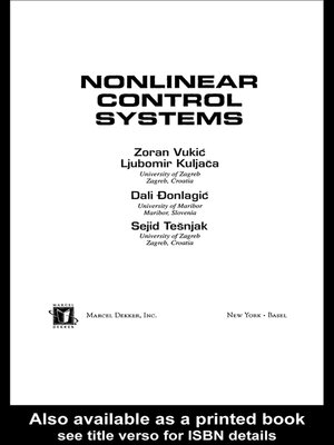 cover image of Nonlinear Control Systems